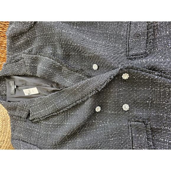 Talbots Metallic Black Fringe Tweed Blazer Women's Size 18WP NWT Career Party - Picture 16 of 16